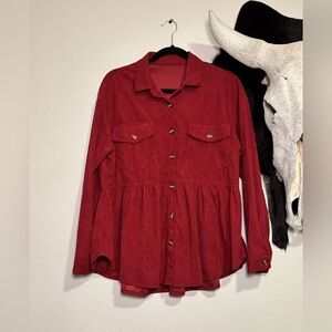 SHEIN Red/ Maroon Button-Down Women’s Shirt